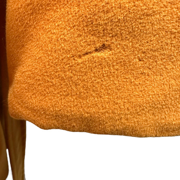 Vintage Loewe Jacket Coat Womens Medium Orange Open Cashmere Wool Belted Pockets - Picture 10 of 12